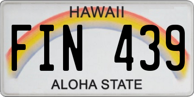 HI license plate FIN439