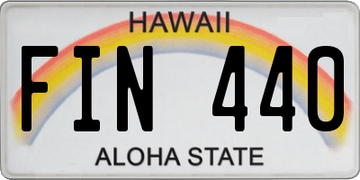 HI license plate FIN440