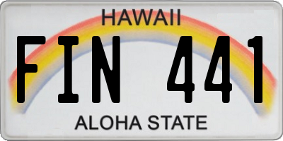 HI license plate FIN441