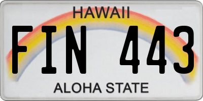 HI license plate FIN443