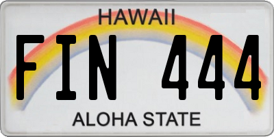 HI license plate FIN444