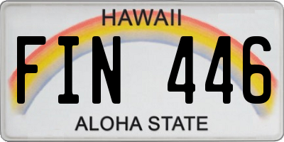 HI license plate FIN446