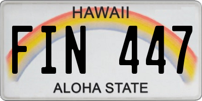 HI license plate FIN447