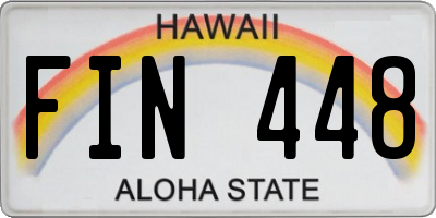 HI license plate FIN448