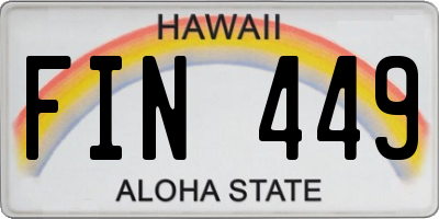 HI license plate FIN449
