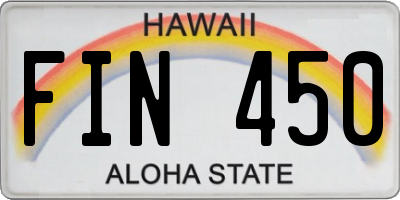HI license plate FIN450