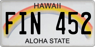 HI license plate FIN452