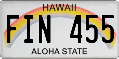 HI license plate FIN455