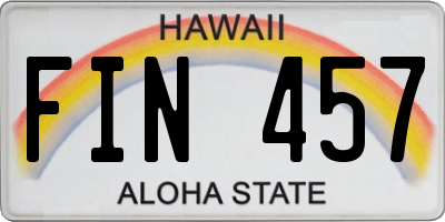 HI license plate FIN457