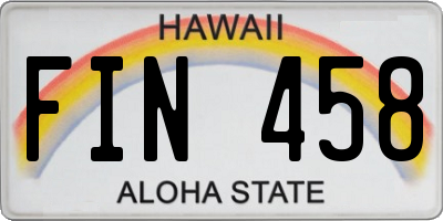HI license plate FIN458