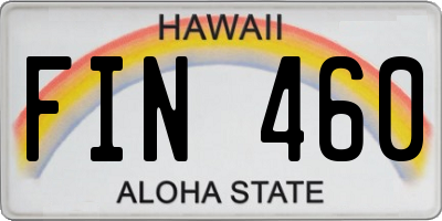 HI license plate FIN460