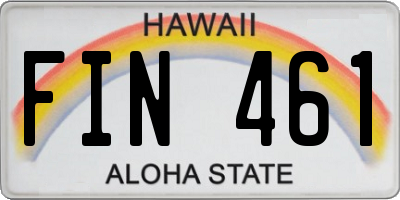 HI license plate FIN461