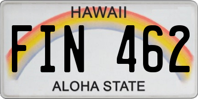 HI license plate FIN462