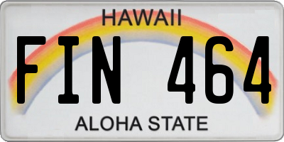 HI license plate FIN464