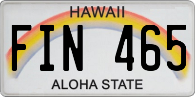 HI license plate FIN465