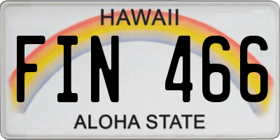 HI license plate FIN466