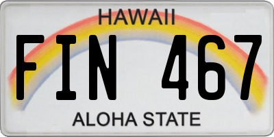 HI license plate FIN467