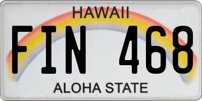 HI license plate FIN468