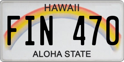 HI license plate FIN470