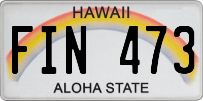 HI license plate FIN473