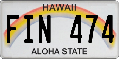 HI license plate FIN474