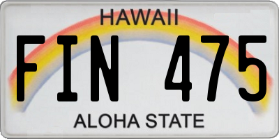 HI license plate FIN475