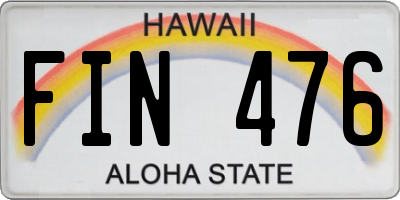 HI license plate FIN476