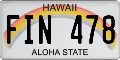 HI license plate FIN478