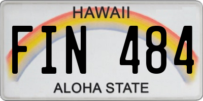 HI license plate FIN484