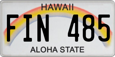 HI license plate FIN485