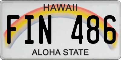 HI license plate FIN486
