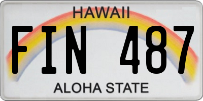 HI license plate FIN487