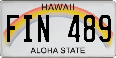 HI license plate FIN489