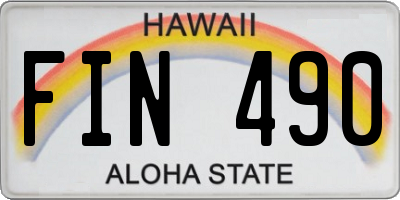 HI license plate FIN490