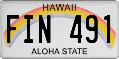 HI license plate FIN491