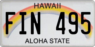 HI license plate FIN495