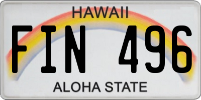 HI license plate FIN496