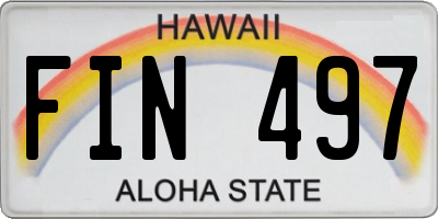 HI license plate FIN497