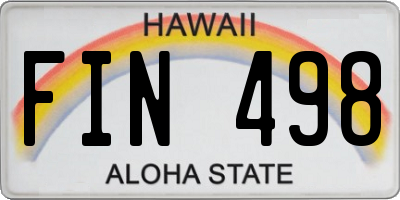 HI license plate FIN498