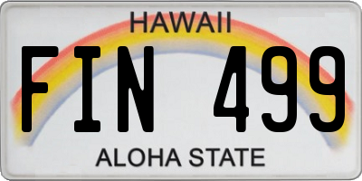HI license plate FIN499
