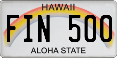 HI license plate FIN500