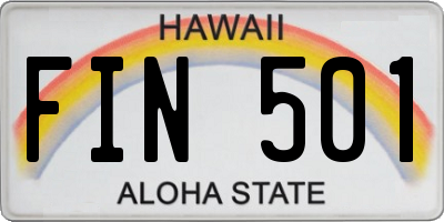 HI license plate FIN501