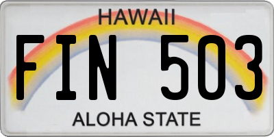 HI license plate FIN503