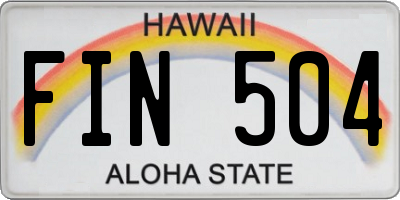 HI license plate FIN504