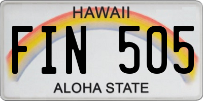HI license plate FIN505