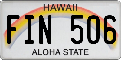 HI license plate FIN506