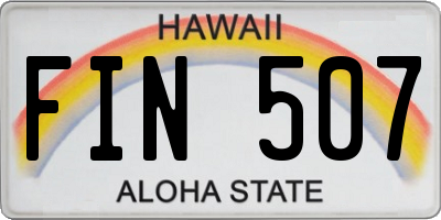 HI license plate FIN507