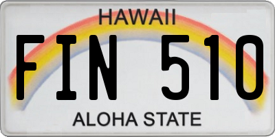 HI license plate FIN510