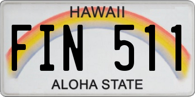HI license plate FIN511