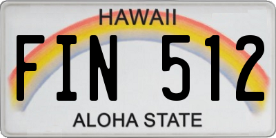 HI license plate FIN512